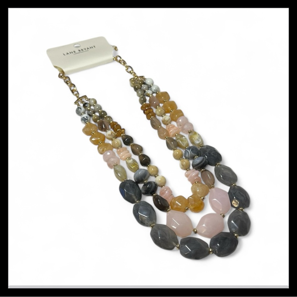 Lane Bryant 3 Strand Multicolor Beaded Necklace NWT $35